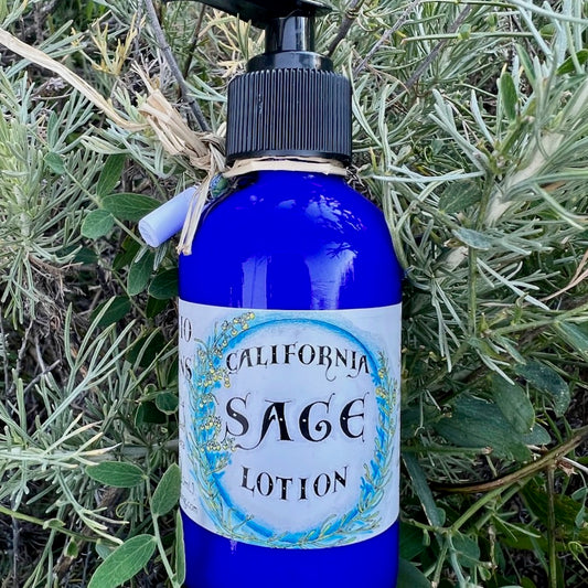 Photograph of california sage lotion bottle